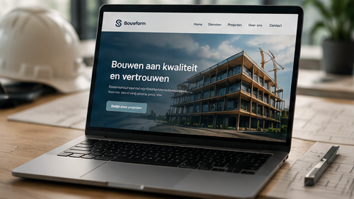 Voorbeeld van een website voor een bouwbedrijf